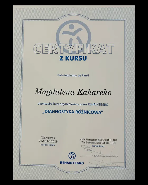 Certyfikat nr 10
